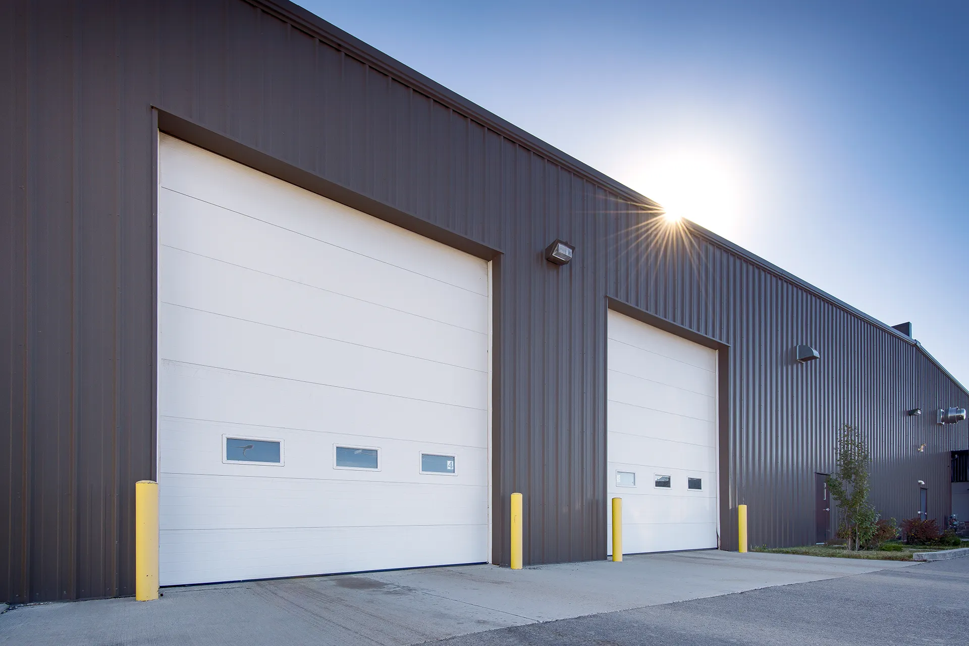 Warehouse commercial garage doors.